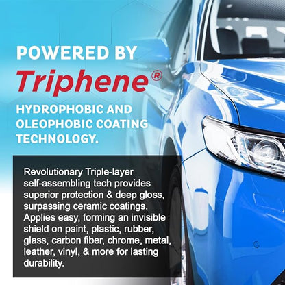 MAXLONE ™ Car Spray with Triphene® Technology, Quick Spray & Wipe All Purpose Waterless Detailer - Clean, Shine, Protect Paint, Glass, Wheels, Trim Without Pre-Washing (2, 20oz w 4 Micro Fiber Cloth)