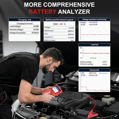 TopDiag T300PRO Car Code Reader & 12V/24V Battery Tester, Automotive Scan Tool for Check Engine Light, Live Data, and Car Battery Health Analyzer for DIYer