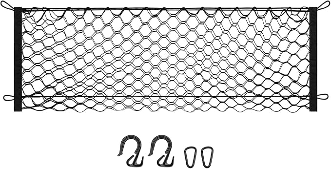 Canvcle Trunk Cargo Net for 2020-2026 Ford Explorer Accessories Envelope Style Mesh Trunk Net Organizer and Storage Stretchable Adjustable Elastic Nylon Rear Cargo Netting with Hooks