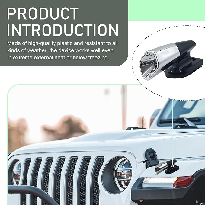 4 PCS Car Deer Whistles, Wind Powered Deer Warning Devices, Waterproof Ultrasonic Deer Alerts, Deer Deterrent for Cars with Self-Adhesive, Universal Wildlife Safety Warning for Cars (Silver)