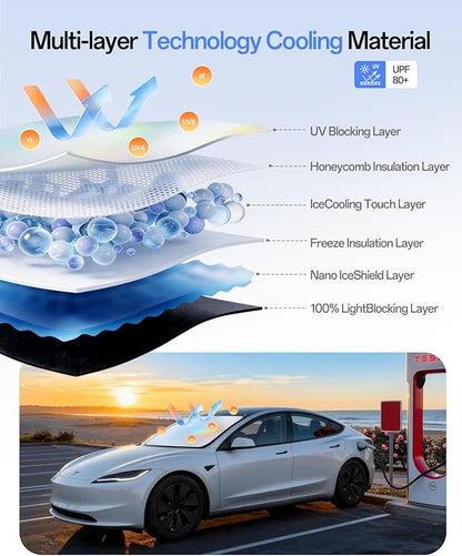 Windshield Sun Shade for Subaru Forester 2000-2026, Custom Fit Sunshade, 100% UV Block & Heat Insulation, Foldable Car Sunshade with Storage Bag, Protect Interior Accessories