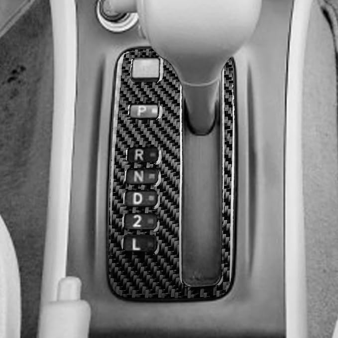 Black Real Carbon Fiber Accessories Car Gear Shift Control Anti-Scratch Panel Cover Interior Trim Sticker Decal for Toyota Corolla CE LE S 2003 2004 2005 2006 2007 2008/XRS 2005-2006 Sedan 1PC
