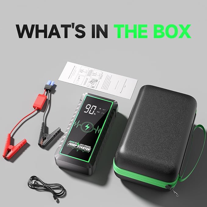 12V 3000A Car Battery Jump Starter, 12000mah Portable Jump Starter Box Jump Starter Battery Pack for Up to 7.0L Gas and 6.0T Diesel Engines with Safety Protection Function (3000A)