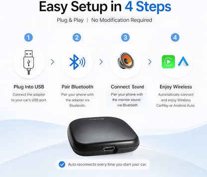 NCP0039 HansPilot CarKit CarBitLink x Baic Jetour Geely Chery Jac Gac Dongfeng Forthing Aeolus Kaiyi Hongqi Changan, Wired Carbitlink Phonelink Easy Connect to Wireless CarPlay Android Auto Adapter