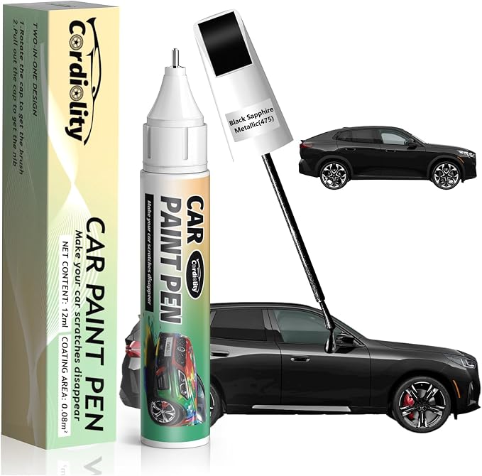 475 Black Sapphire Metallic Touch Up Paint for BMW, Color Accurate Car Paint Scratch Repair Pen, Quick & Easy Fix Automotive Chips and Nicks