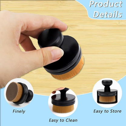 2 PCS Car Tire Shine Applicator Brush, Auto Tire Detail Brushs, Portable Car Tire Brush with Seal Cover Design, High Density Soft Shine Applicator Brushs, for Auto Detailing Cleaning (Brown)