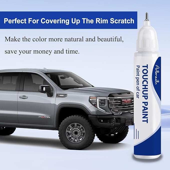 Thunderstorm Gray (GNO/WA633D) Touch Up Paint for GMC-Exact Match–Chips and Nicks Car Paint Scratch Repair Kit Automotive Paint Pen for Sierra 1500/2500 HD/Acadia/Canyon/Savana/Terrain