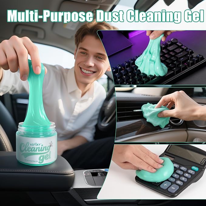 ASFSKY Car Cleaning Gel (Aromatherapy aroma) Dust Cleaning Putty Universal Car Interior Cleaner Keyboard Dust Remover Car Slime Gifts for Men Women girl（4 pack）
