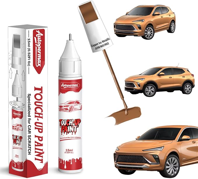 Copper Ice Metallic(G98/WA190J) Car Touch Up Paint for Buick, Color Accurate Two-In-One Car Paint Scratch Repair Pen, Professional Scratch Remover for Vehicles Chips and Nicks Scuff