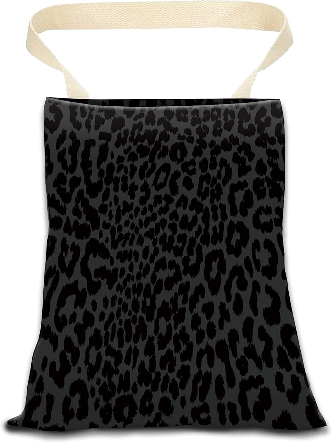 Car Garbage Can, Hanging Car Trash Can Bag for Cute Back Seat Organizer, Luxury Black Leopard