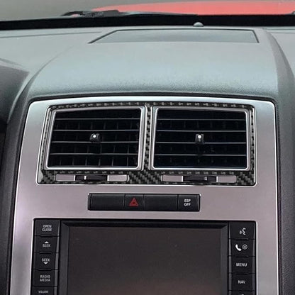 Car Center Console A/C Air Vent Decal Air Outlet Sticker Real Carbon Fiber Trim Compatible with Dodge Charger 2008 2009 2010 Interior Accessories Decor 2PCS Black