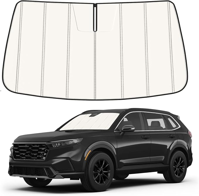 Windshield Sun Shade for Honda CRV 2023-2026, Front Window Visor Accessories, Folding Design Blocks Heat & UV Rays Maintain Cool Interior and Save Space