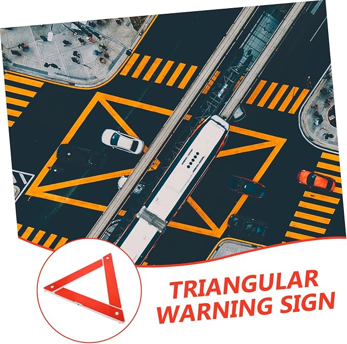 Warning Triangle Kit for Roadside Safety High Visibility Reflective Emergency Triangle Sign with Durable Base for Vehicles and Trucks Essential Traffic Safety Tool