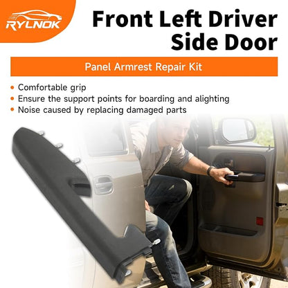 Front Left Driver Side Door Panel Armrest Repair Kit Replace 22818465 Fit for Chevy Silverado Fit for GMC Sierra 1500 2500HD 3500HD 2010-2014, Black
