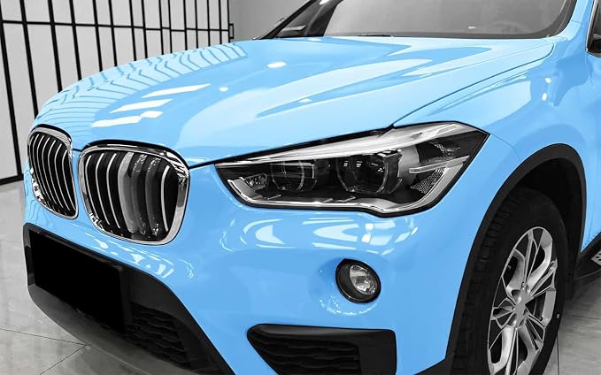 60"x600" (5FTx50FT) PPF Paint Protection Film Gloss Light Blue Self Healing Auto Bra Vinyl Wrap Invisible Scratches Shield Sheet DIY with Tool Kit