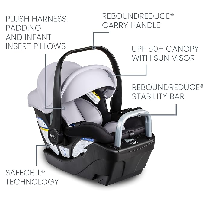 Britax Willow S Infant Car Seat with Alpine Base, ClickTight Technology, Rear Facing Car Seat & BOB Gear® Wayfinder™ Jogging Stroller Infant Car Seat Adapter, Compatible with Select Britax, Nuna