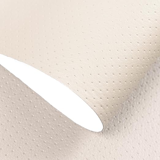 8x79inch Breathable Perforated Self-Adhesive Leather Repair Patch for Furniture, Couches, Car Seats, Office Chairs Faux Leather & Vinyl Repair Kit (Beige)