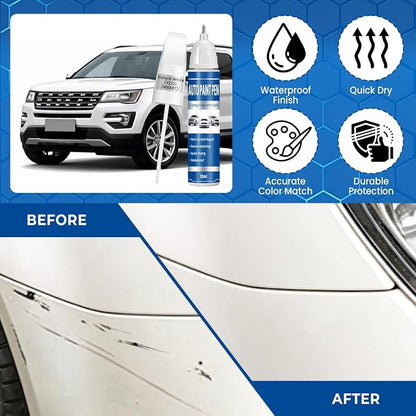 Touch Up Paint for Cars Oxford White (YZ/Z1/M6887), Compatible with Ford F-150/Explorer/Escape, 2-in-1 Car Scratch Repair Pen, Long-Lasting, Quick Dry, Color Accurate