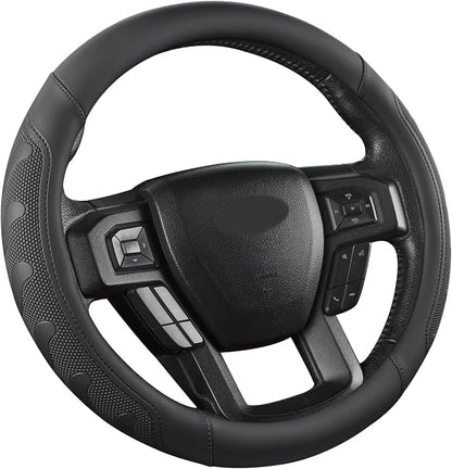 GIANT PANDA Car Steering Wheel Cover for Ford - F150 F250 F350 Expedition, (15.5-16 inches - Black)