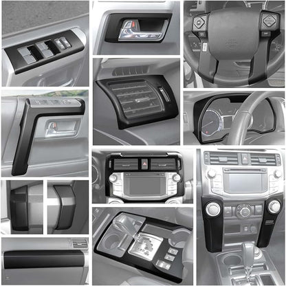 JWWY Interior Trim Kit Auto Interior Dress-Up Kit Decor Set Center Console Gear Shift Dashboard Panel Cover Trim for 2010-2019 Toyota 4runner Interior Accessories, ABS Matte Black 28pcs