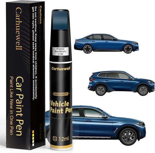Phytonic Blue Metallic(C1M) Touch Up Paint Compatible with BMW, Exact Match Car Paint Pen Automotive Scratch Repair Remover Kit Quick & Easy Solution for Vehile Chips and Nicks