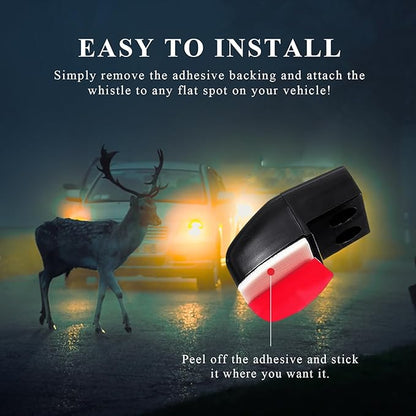Yourkar 4 PCS Deer Whistles, Deer Warning Devices with Waterproof Adhesive Tapes, Car Save Deer Whistles Avoids Collisions Suitable for Vehicles, Trucks, SUVs, Car Accessories (Black)