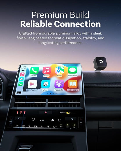 Ottocast Mini Cube 3.0 Wireless CarPlay & Android Auto Adapter 2026– Plug & Play, Fast Auto-Reconnect (Black)