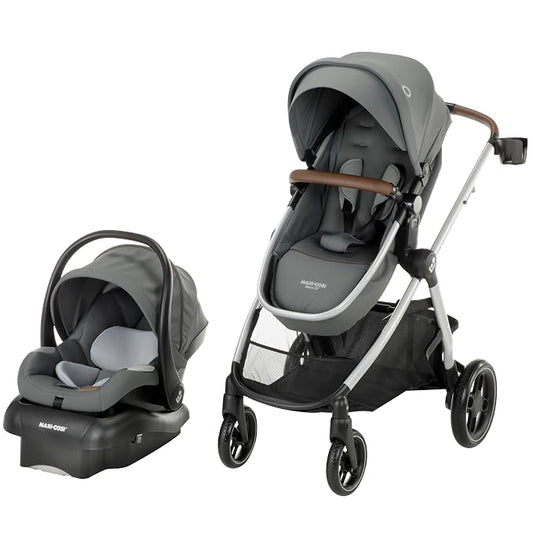 Maxi-Cosi Siena CP Modular Travel System, Car Seat and Stroller Combo, Stone Glow