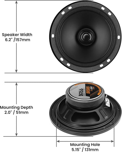 BOSS Audio Systems BRS65 6.5 Inch Replacement Car Door Speaker - 80 Watts Max, Sold Individually