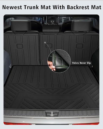 Floor Mats Custom for Nissan Kicks 2025 2026 SV/SR (Not for S) Cargo Liner with Backrest Mat All Weather TPE Rubber Full Set Floor Liners Trunk Mat for Kicks Automotive Accessories, Black