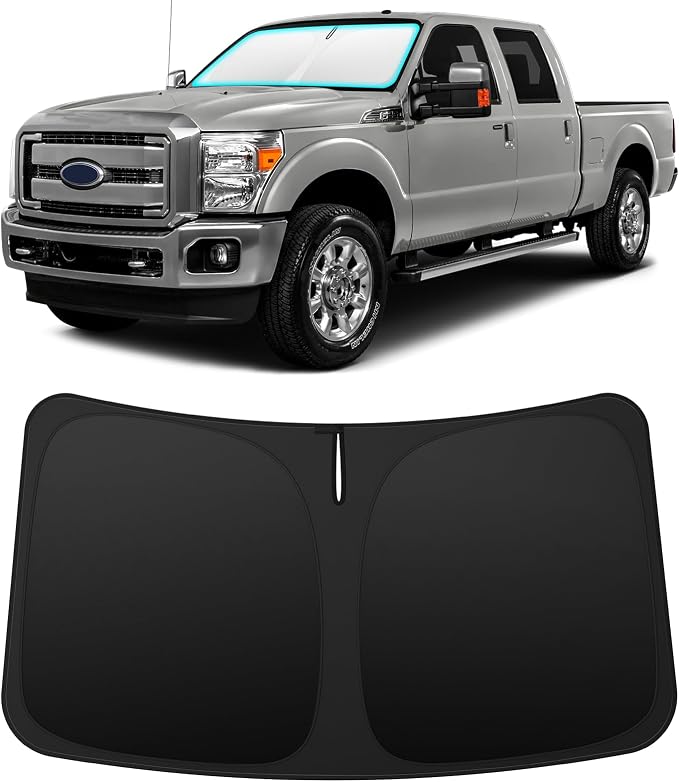 INSAUTO Custom Fit Windshield Sun Shade Accessories for Ford F250 F350 F450 2008-2016, Foldable Front Window Sunshade, UV & Heat Reflector, Keeps Interior Cool, Includes Storage Bag