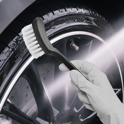 Tire & Carpet Brush - Scrub Brush for Floor Mats & Car Interior (Black & White)