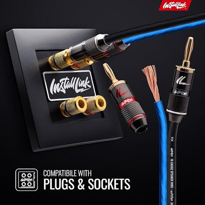 16 AWG Gauge Speaker Wire Cable Stereo, Car or Home Theater, CCA (250 Feet) by Install Link