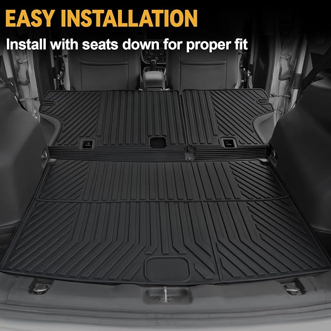 Floor Mats for Jeep Compass 2017-2026, All Weather Floor Mats Cargo Liner with Backrest Protectors and Door Sill Guards Accessories, Full Coverage Set (Fit New Body Style 2nd Generation)