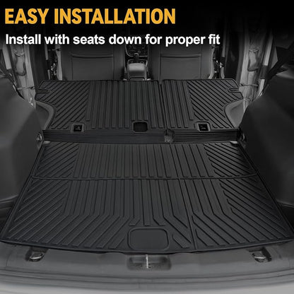Floor Mats for Jeep Compass 2017-2026, All Weather Floor Mats Cargo Liner with Backrest Protectors and Door Sill Guards Accessories, Full Coverage Set (Fit New Body Style 2nd Generation)