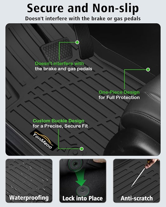 loor Mats Custom for Dodge Hornet 2026 2025 2024 2023 GT/GT Plus Cargo Liner with Backrest Mat All Weather TPE Rubber Full Set Floor Liners Trunk Mat for Hornet Automotive Accessories, Black