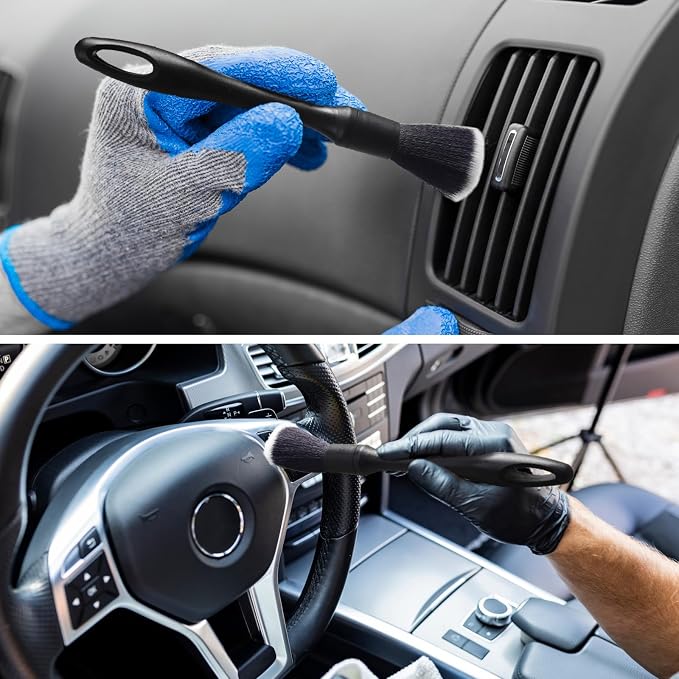 3PCS Wheel Brush Kit for Cleaning Wheel and Tire, Wheel and Rim Brush, Car Detailing Brushes, Bendable & Durable Car Wheel Rim Cleaner Brush Set,Car Detailing Cleaning Brush Supplies Kit