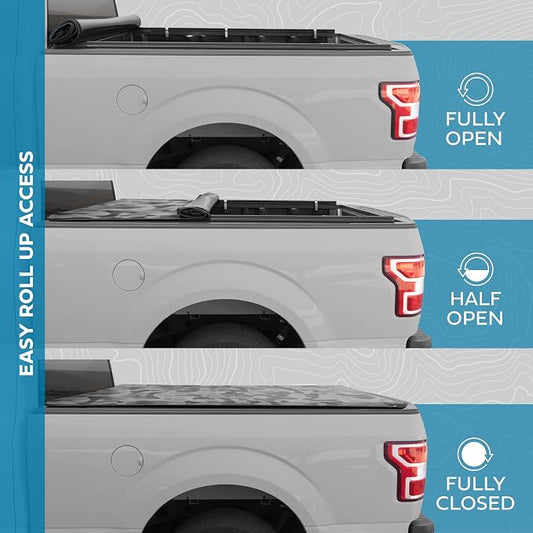 Camo Tonneau Cover Soft Roll-up Truck Bed Protector All Weather Retractable for Chevrolet Chevy Silverado 1500 2019-2026 and GMC Sierra 1500 19-26 Short Bed 5.8 ft (NO Multi-Flex Tailgate)