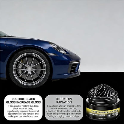 Car Tire Ceramic Coating, 2026 Powerful Wheel Cleaning Refurbish Wax with UV Blocking Dust, Tyre Nourish Cream, Tire Shine Cream for Long-Lasting Auto Care(1Pcs)