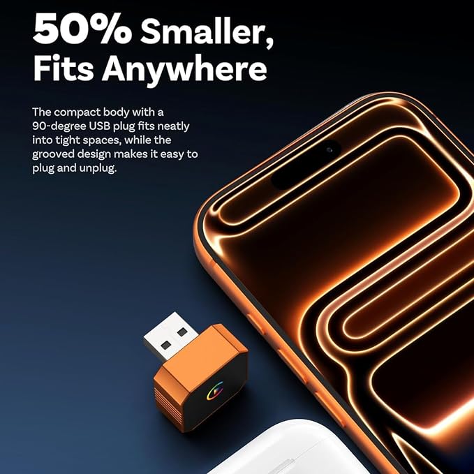 Tangxi Mini Wireless Car Play Adapter for iOS Phone, Converts Wired to Wireless for Car Play & Android Auto, Plug and, Fast Auto Reconnect, Stable Control (Color Pattern)