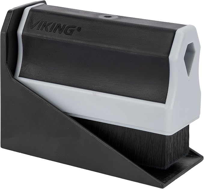 VIKING Tire Shine Applicator Brush, Automotive Tire Dressing Applicator Brush, Storage Stand Included for Car Detailing and Car Wash Kit, Black, 3.1 Inch Bristle Deck