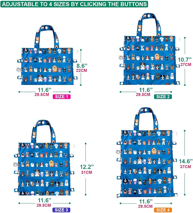 Leak-Proof Waterproof Car Trash Bag Foldable Multipurpose Trash bin Container Storage Cute Grocery Organizer Bag for Automotive Front or Back Seat in Cars SUVs and Trucks (Dog Family)