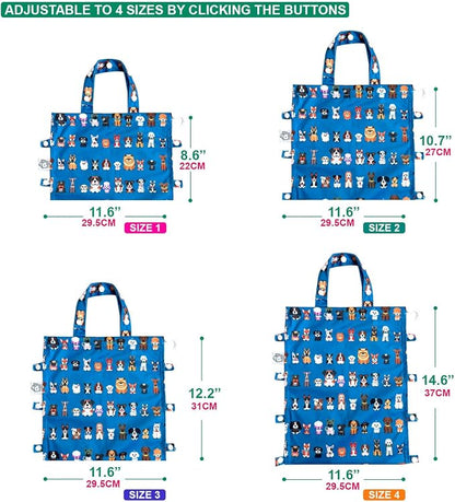 Leak-Proof Waterproof Car Trash Bag Foldable Multipurpose Trash bin Container Storage Cute Grocery Organizer Bag for Automotive Front or Back Seat in Cars SUVs and Trucks (Dog Family)