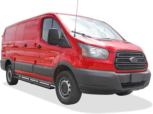 APS Running Boards (Side Steps Step Bars) Compatible with Ford Transit 2015-2026 Full Size Van 3-Door (Exclude 2022-2026 E-Transit) (Stainless Steel Black Powder Coated 5 inches)