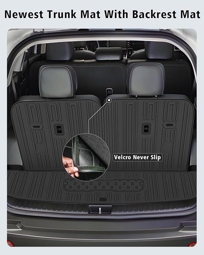 Floor Mats Fit for Kia Sorento Hybrid 2021-2025 2026 (PHEV&HEV) Trunk Mat with Backrest Mat All Weather TPE Rubber Cargo Liner Back Seat Protector Full Set for Sorento 2025 Plug-in Hybrid Accessories