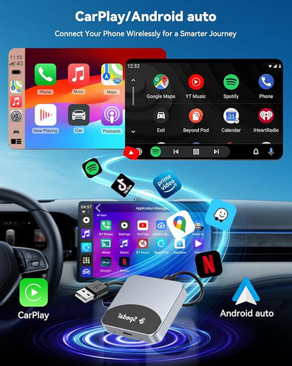 Spedal Car TV Adapter | CarPlay AI Box with YouTube, HDMI Input for TV Stick/Game Console, Wireless CarPlay Adapter, Android Magic Box for Cars with Wired CarPlay