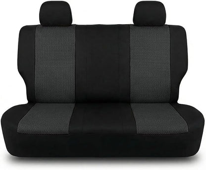 FH Group Automotive Rear Car Seat Covers for SUV, Trucks, Sedan and More - Universal Fit Front High Back & Rear Solid Bench Design Interior Accessories - 3D Mesh Fabric Center Panel - Black