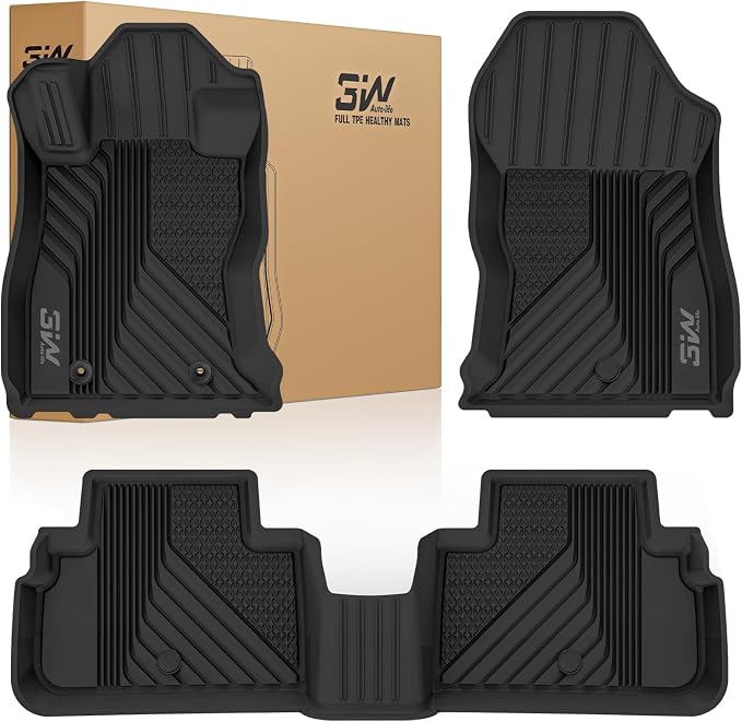 3W Floor Mats for Subaru Forester 2019-2023 2024, Custom Fit TPE All Weather Floor Liners, 1st & 2nd Row Full Set Car Accessories