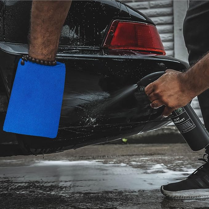 Tidy Monster 2 Pack Clay Mitt and Bar, Medium Grade Bundle With Blue Clay Towel for Car Cleaning and Polishing