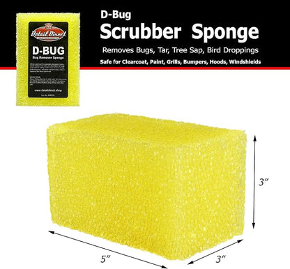 D-Bug Scrubber Sponge for Car Detailing, Yellow